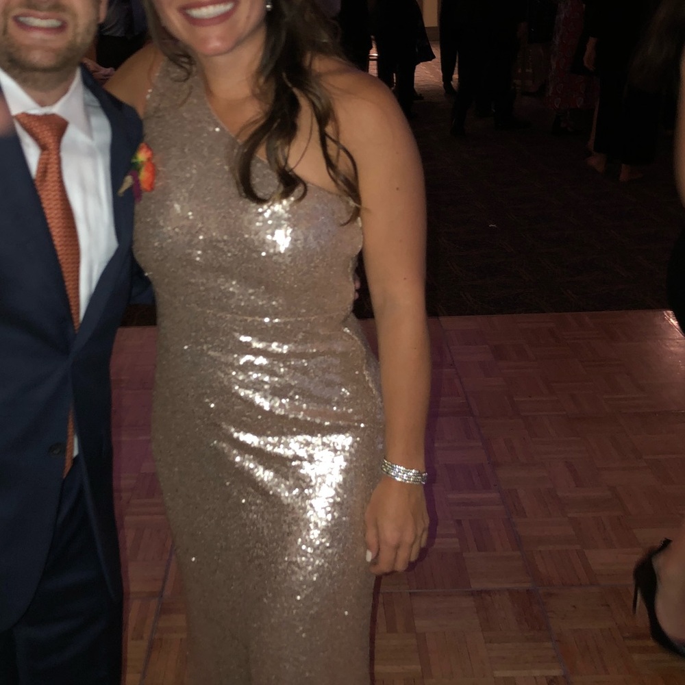 Gold Floor Length Lulus Dress